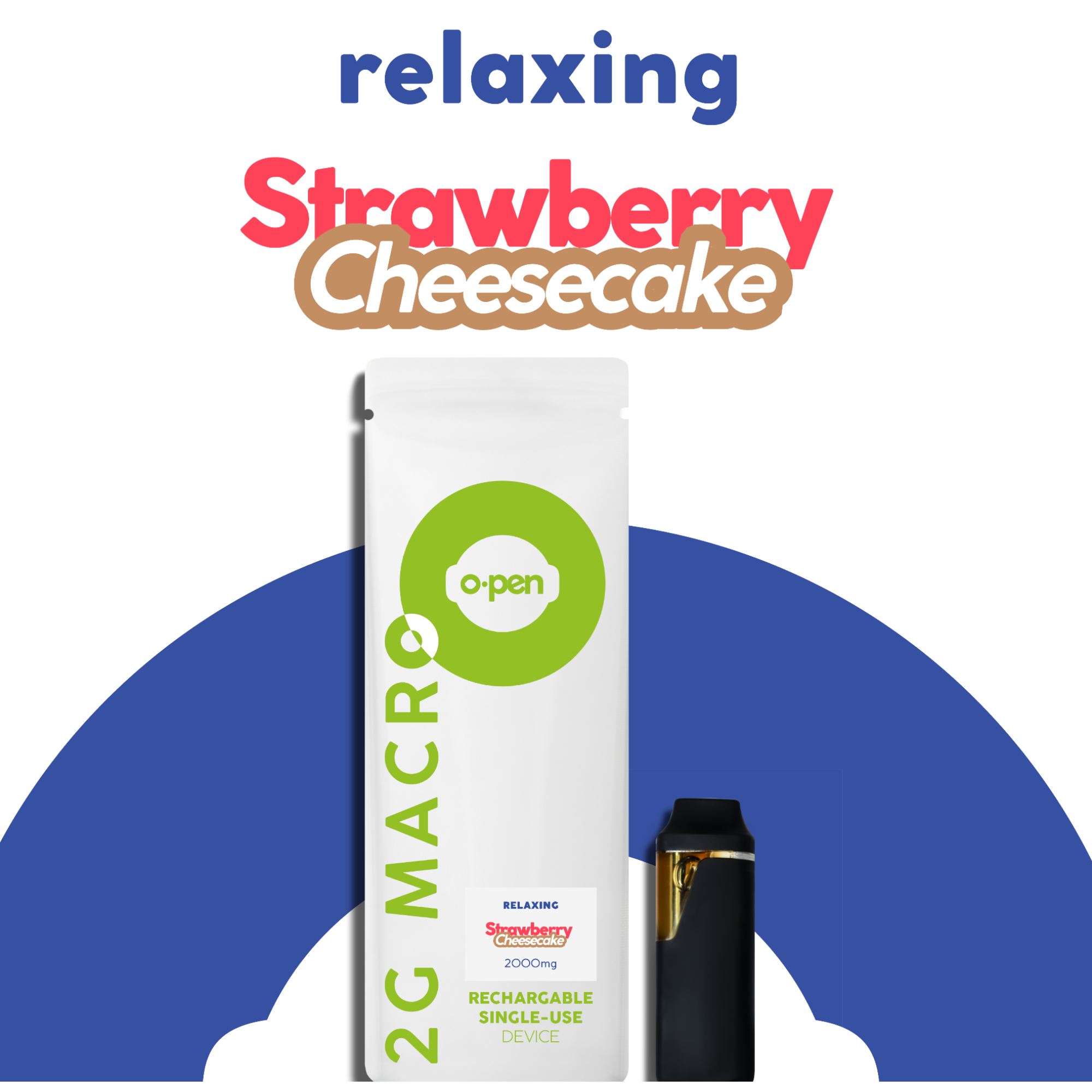 Photograph of product: O.pen 2000mg Disposable (I) Strawberry Cheesecake