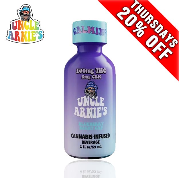 Photograph of product: Uncle Arnies - Blueberry Night Cap - 20:1 TH-oui/CBN - 100mg - 