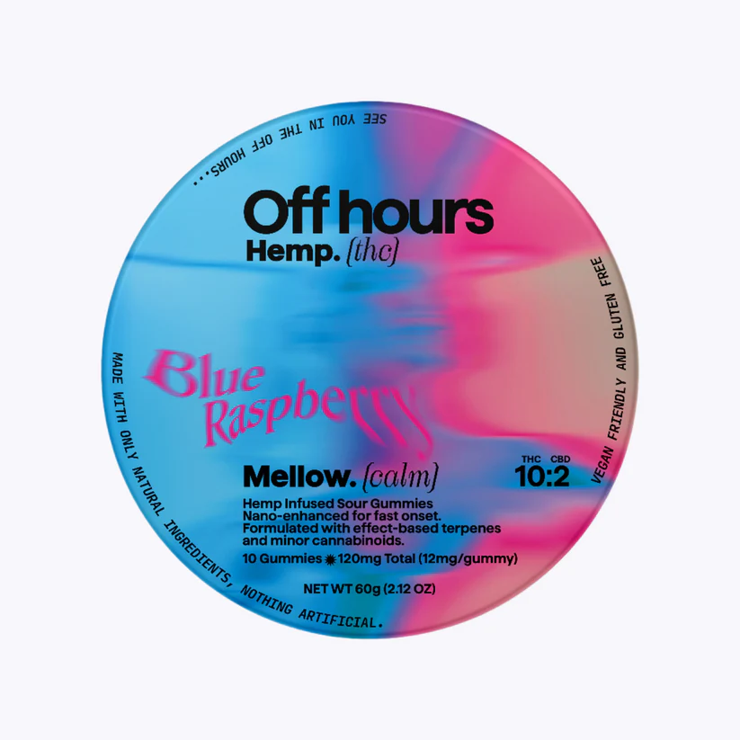 Photograph of product: OFF HOURS | Blue Raspberry | 10 Pk 100mg | Gummies