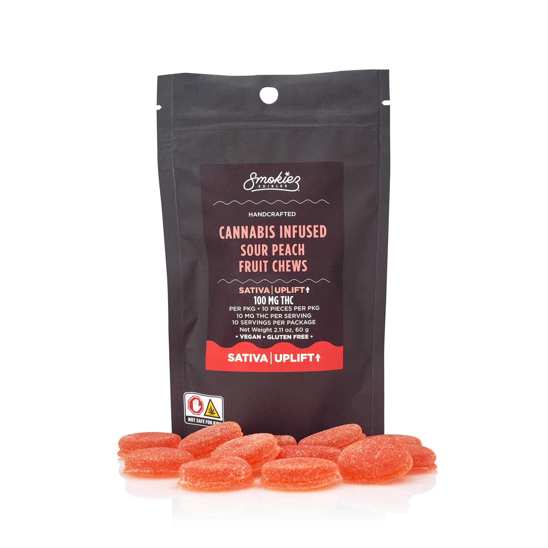 Photograph of product: SMOKIEZ Sour Peach (S) Gummies 10mg 10pk