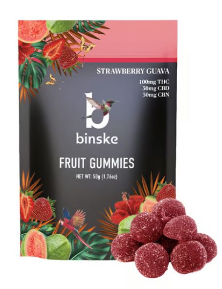 Photograph of product: Binske | Strawberry Guava 2:1:1 | 10mg x 10ct Gummies
