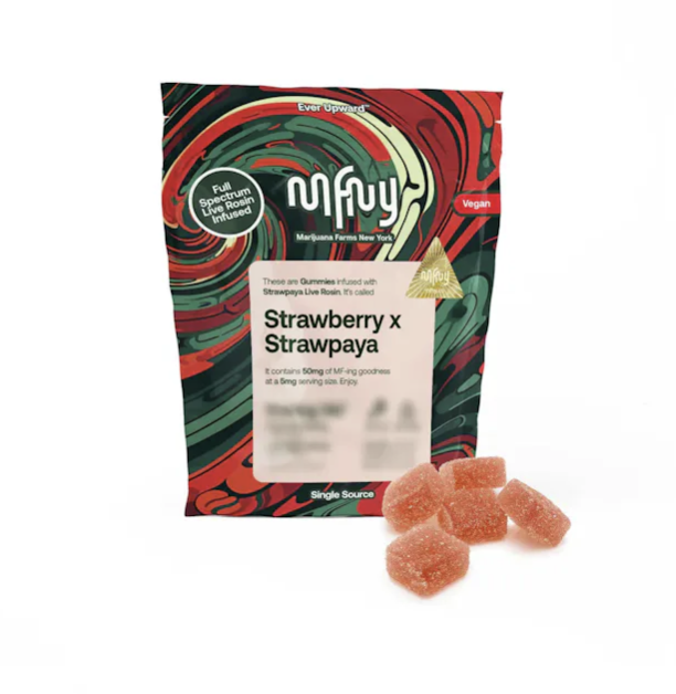Photograph of product: MFNY | Strawberry x Strawpaya | Live Rosin | 100mg | 10ct