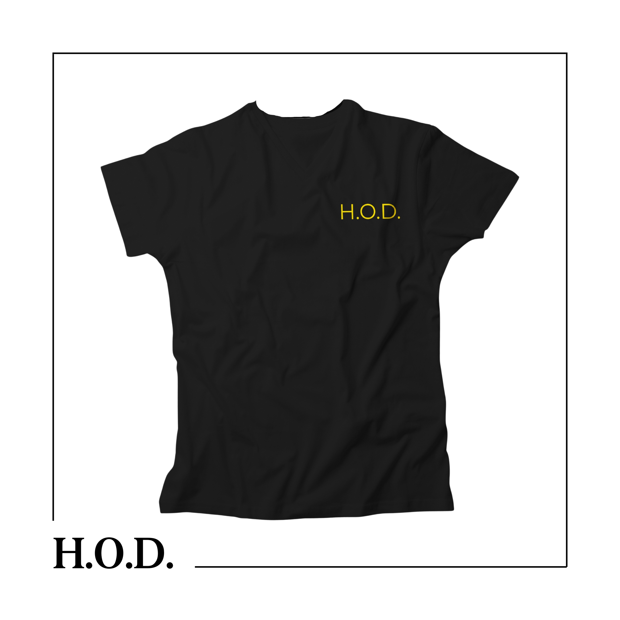 Photograph of product: H.O.D. Lite Black Short Sleeve V-Neck Tee 3XL