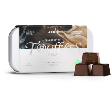 Photograph of product: Edible* - Aeriz - Dark Chocolate Sea Salt Truffles (H) - 100mg (10pk)