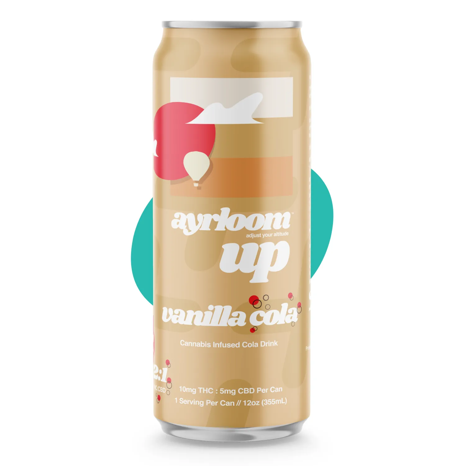 Photograph of product: Ayrloom | UP Vanilla Cola 2:1 (TH-oui:CBD) Single Can 12oz, 10mg