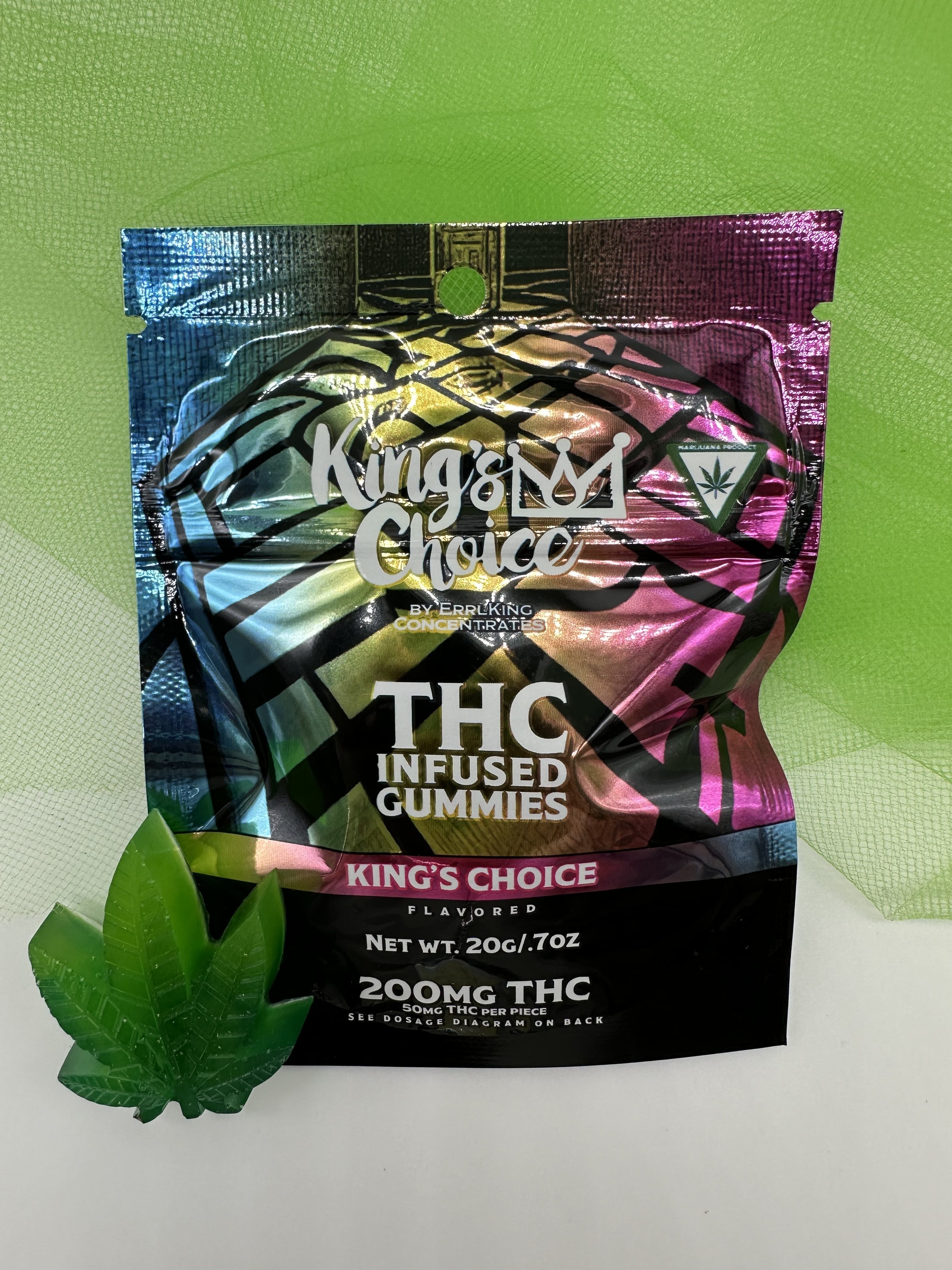 Photograph of product: ErrlKing King's Choice - Gummy - Green Apple Crunch - 4PACK 200mg