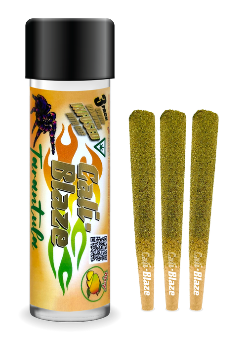 Photograph of product: Cali-Blaze | Mango | 3pk/1G Liquid Diamond Infused Tarantulas