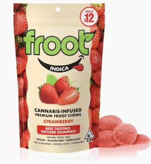 Photograph of product: STRAWBERRY 100MG GUMMIES - 100 MG - 10 PACK