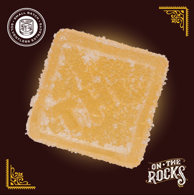 Photograph of Product: On The Rocks Live Rosin Peach Mango Gummies T91.8mg H 25865