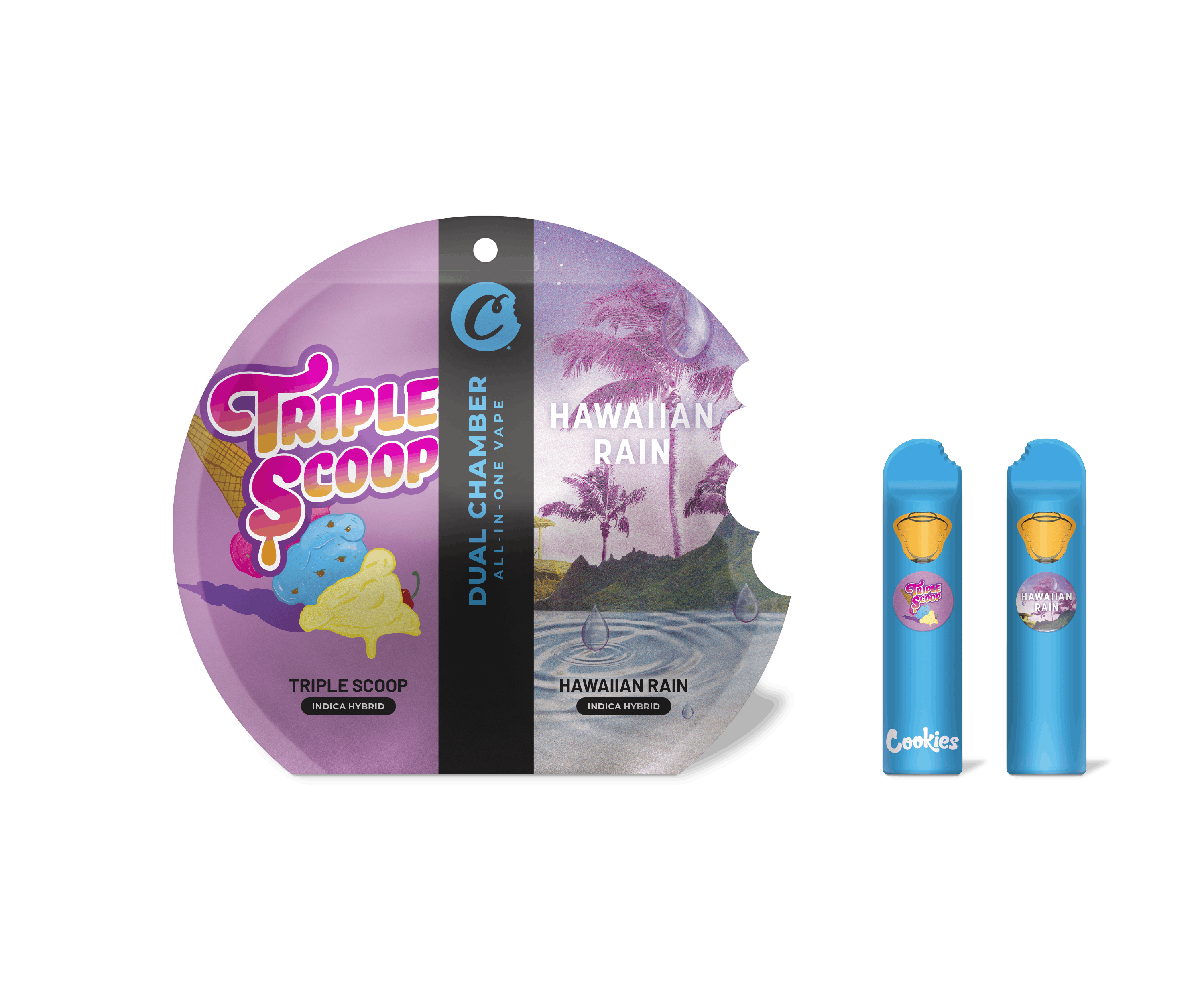 Photograph of product: Cookies - 3:1 Dual Chamber - Triple Scoop/Hawaiian Rain - Disp