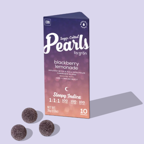 Photograph of product: Pearls | Blackberry Lemonade 1:1:1 (TH-oui,CBN,CBD) Rosin Gummies 10Pk - Oui'd