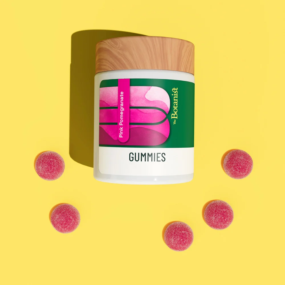 Photograph of product: THE BOTANIST Gummies 100mg: Pink Pomegranate 10pk