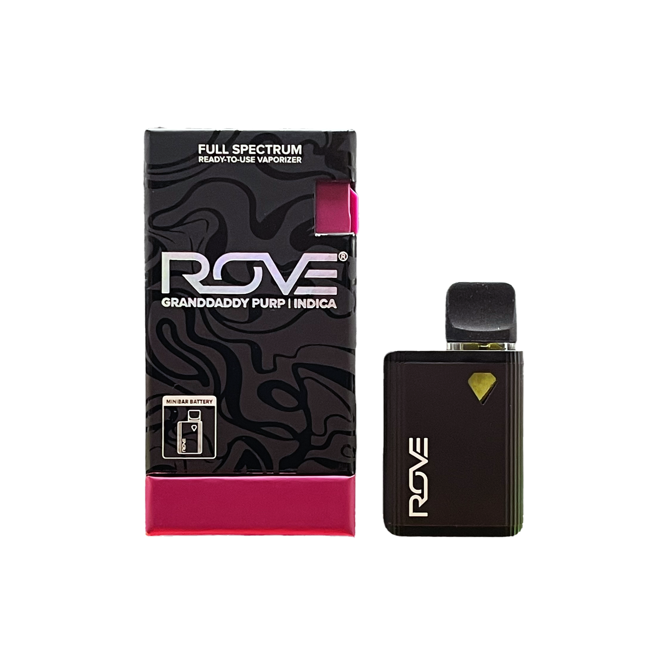 Photograph of product: GrandDaddy Purp | Melted Diamond Live Resin MiniBar Vape 0.5g (All-In-One)