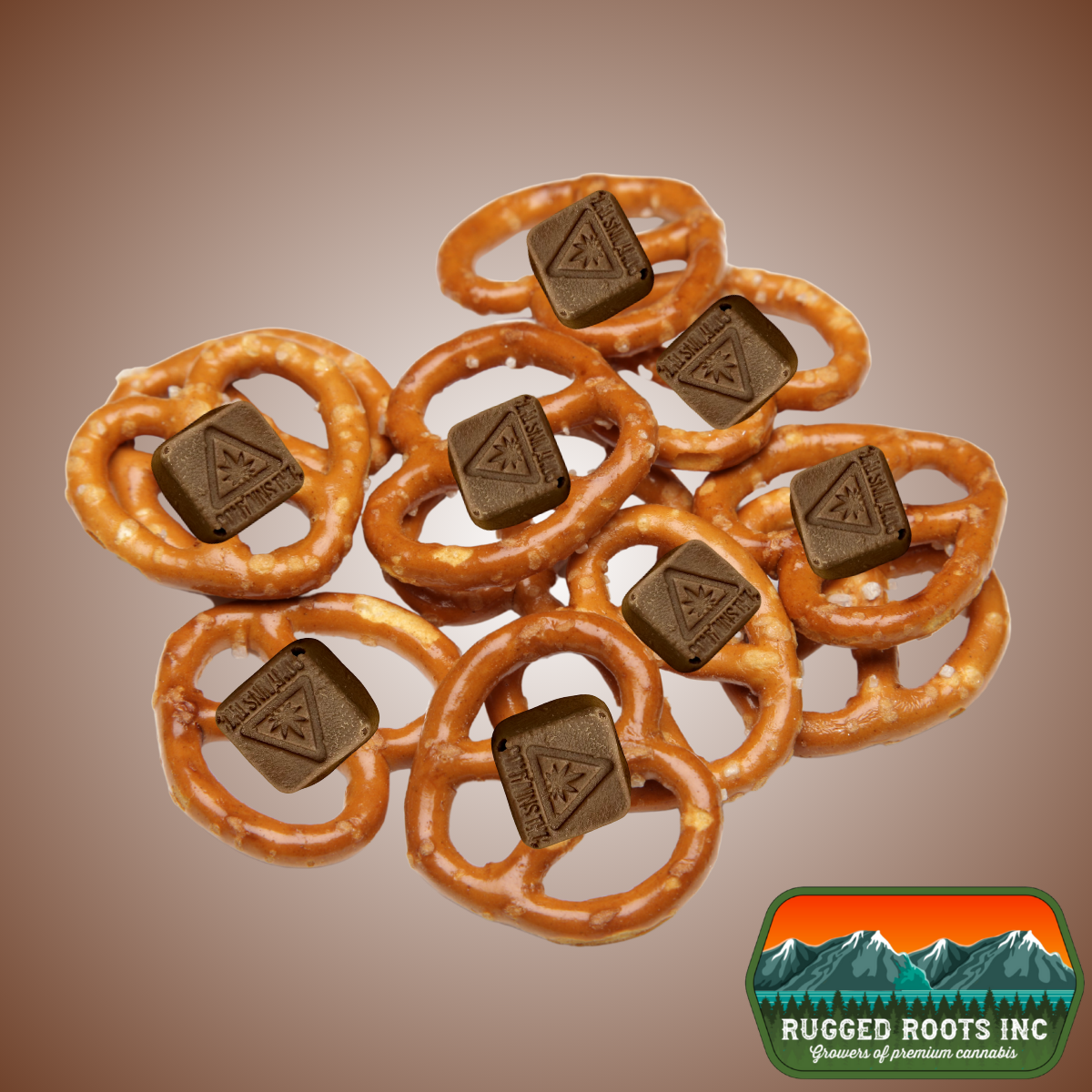 Photograph of Product: Rugged Roots+Tripp's | Chocolate Covered Pretzels 100mg