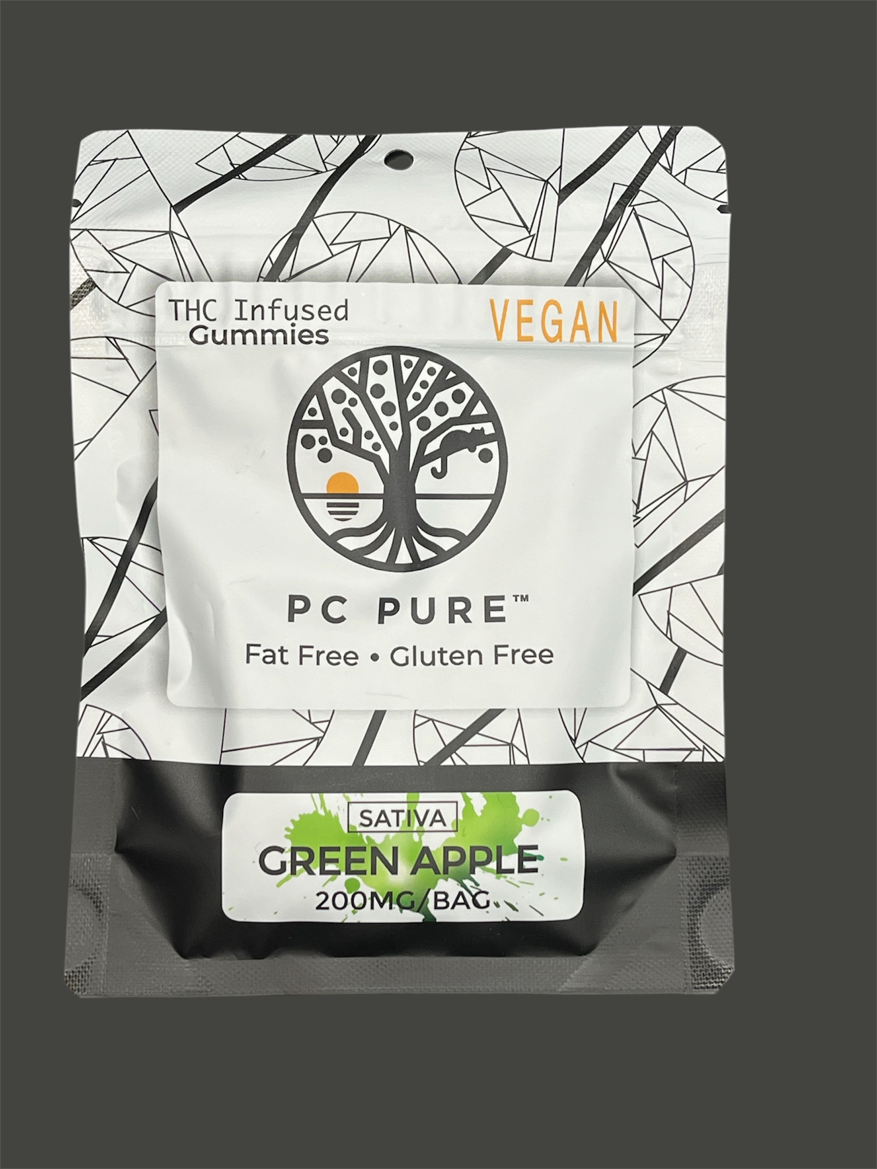 Photograph of product: PC PURE | GREEN APPLE | GUMMIES | 200MG