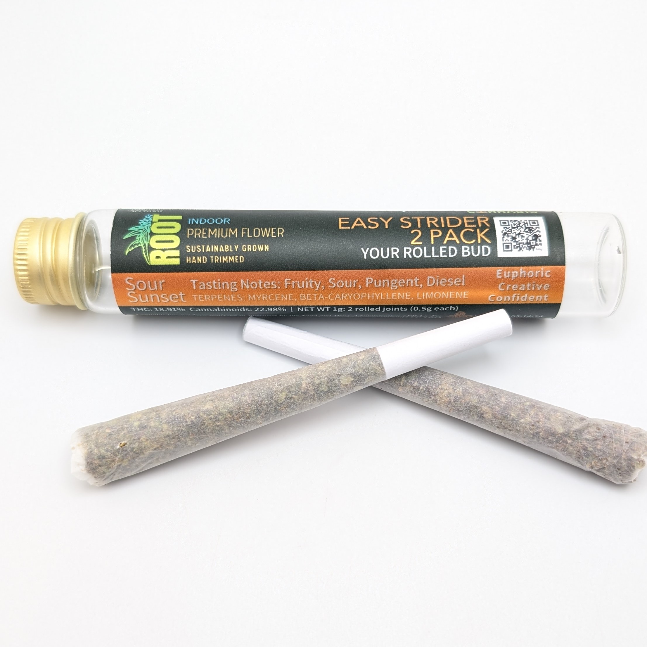 Photograph of product: Sour Sunset .5g x 2 pk Pre Rolls