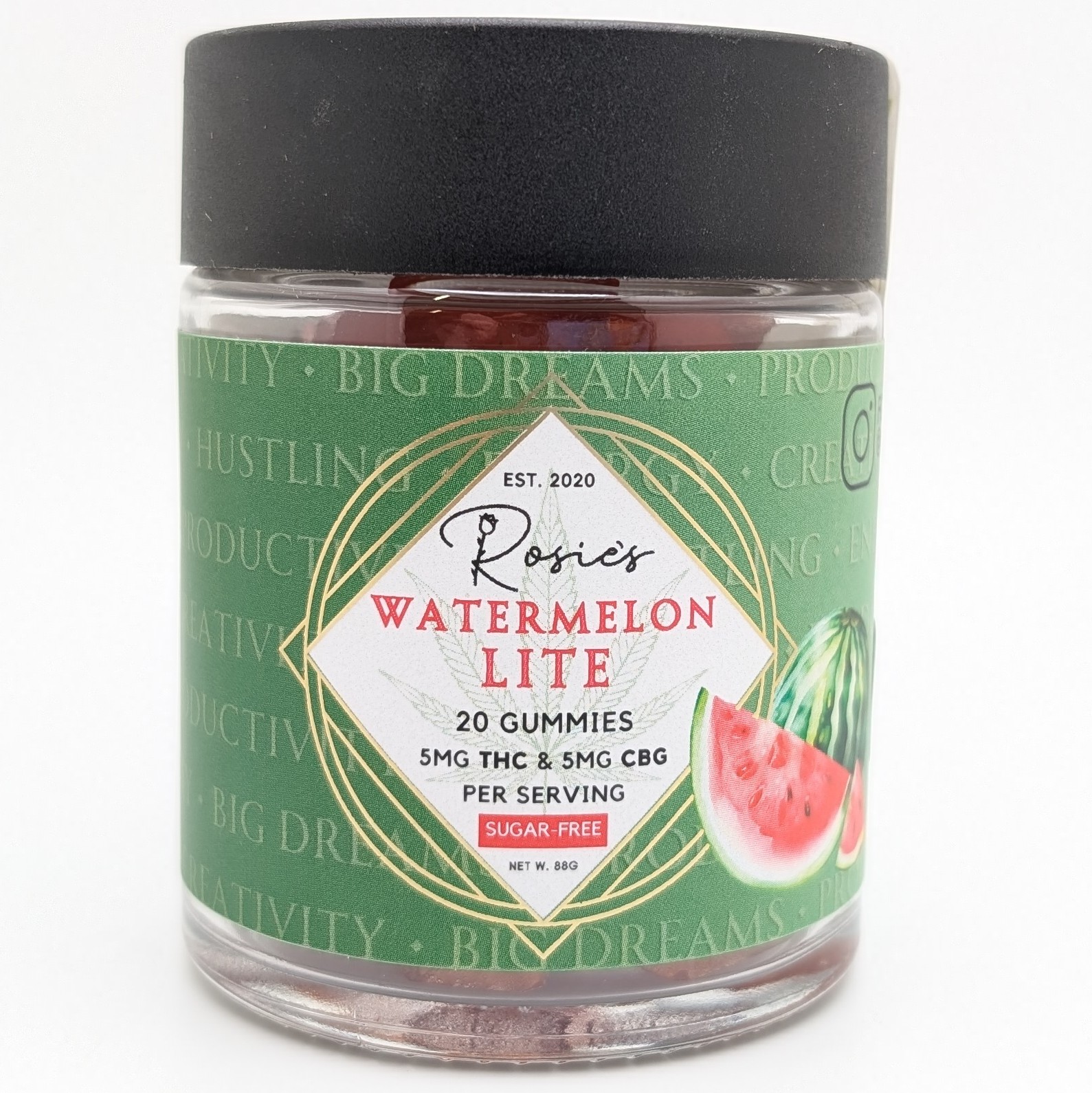 Photograph of Product: Sugar Free Watermelon Gummies+CBG 100mg
