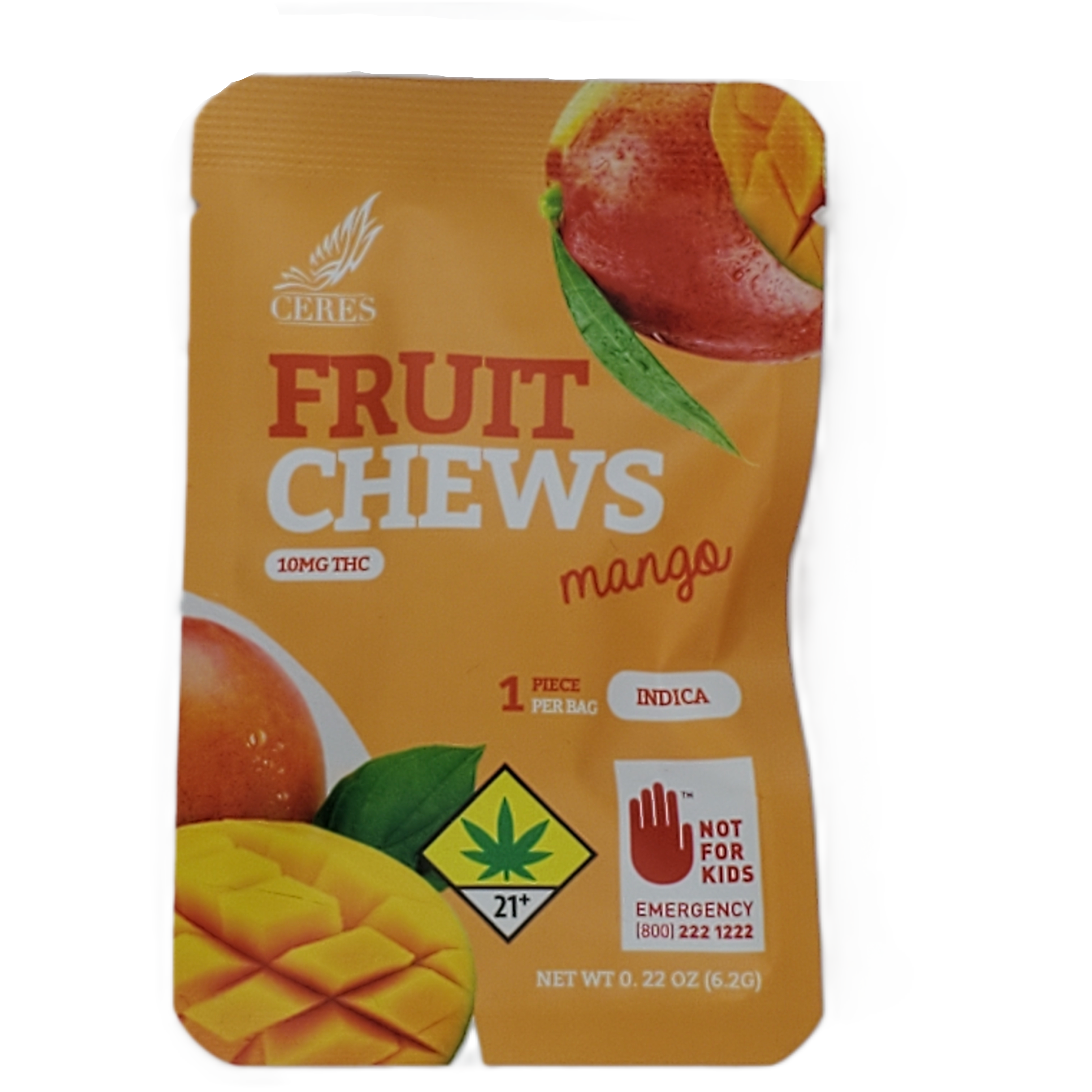 Photograph of product: Ceres Fruit Chews Oui'd Mango Single 10mg