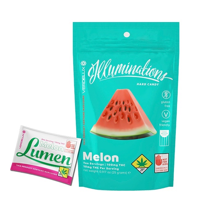 Photograph of product: Watermelon Illuminations Hard Candy 10pk | 100mg
