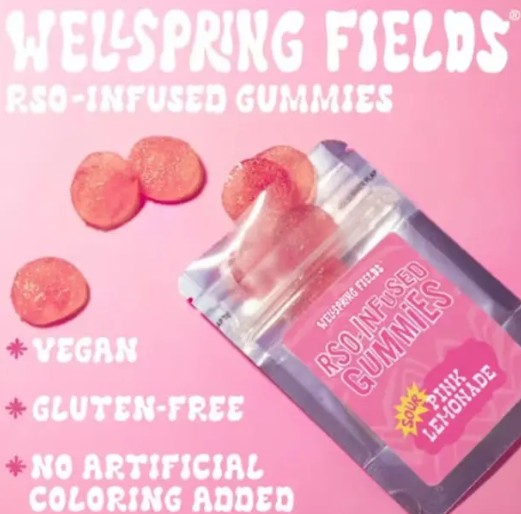 Photograph of product: Sour Pink Lemonade RSO Infused Gummies 100mg -10pk