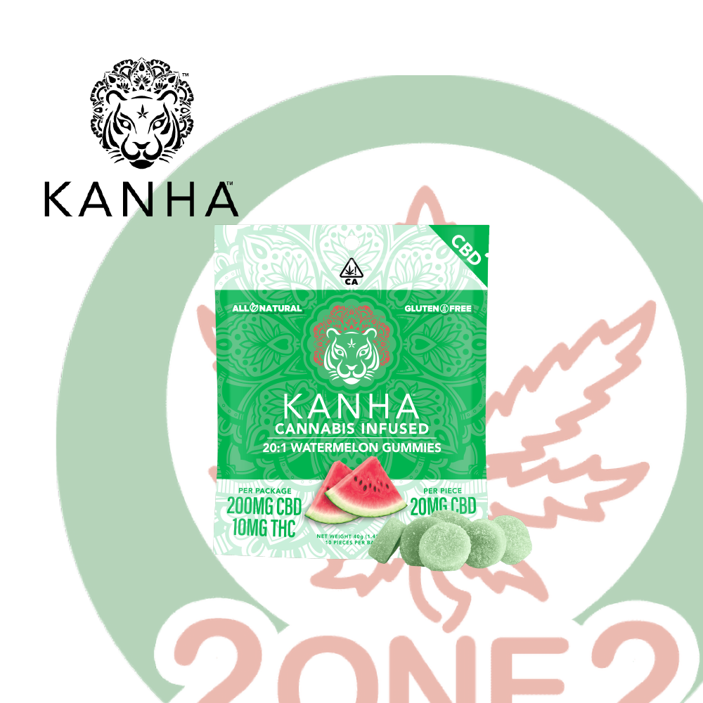 Photograph of product: Kanha - Watermelon 20:1 CBD Gummies - (100mg)