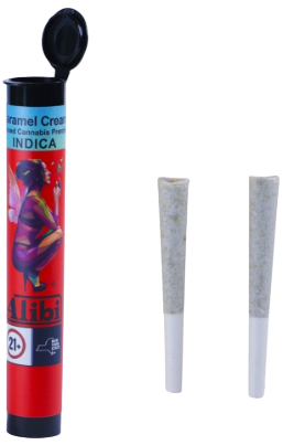 Photograph of product: Distillate Infused Caramel Cream - Pre-Roll 2 Pack (1.0g)