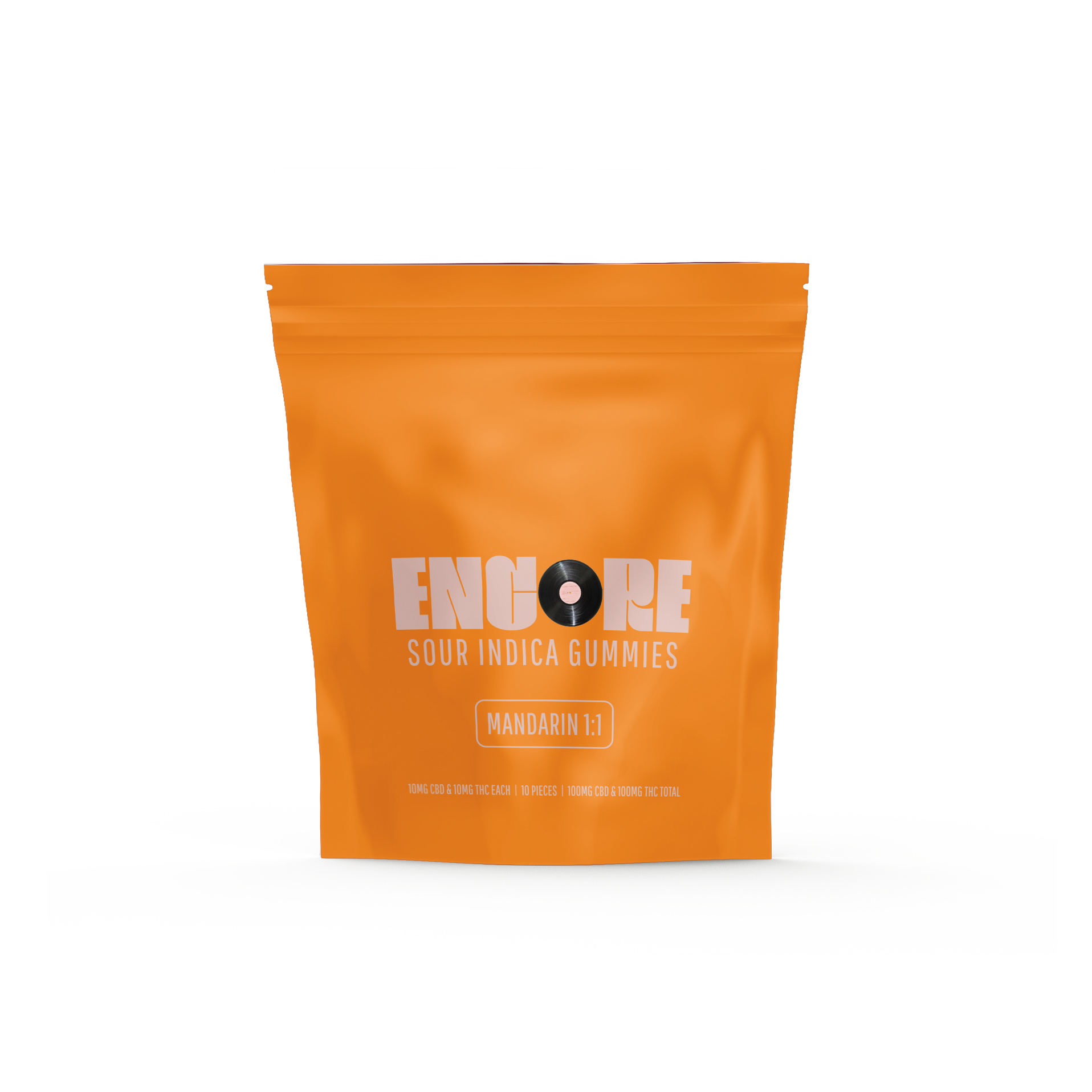 Photograph of product: Encore: Mandarin | 1:1 TH-oui:CBD | 100mg TH-oui | Gummies | 10pk