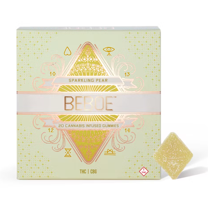 Photograph of product: Beboe | Sparkling Pear | 1:1 TH-oui:CBG | Gummies