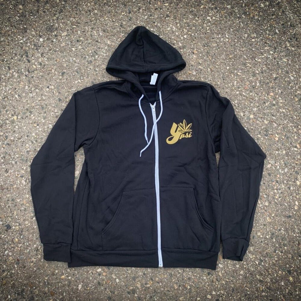 Photograph of product: Sticky Zip Up Hoodie- Black
