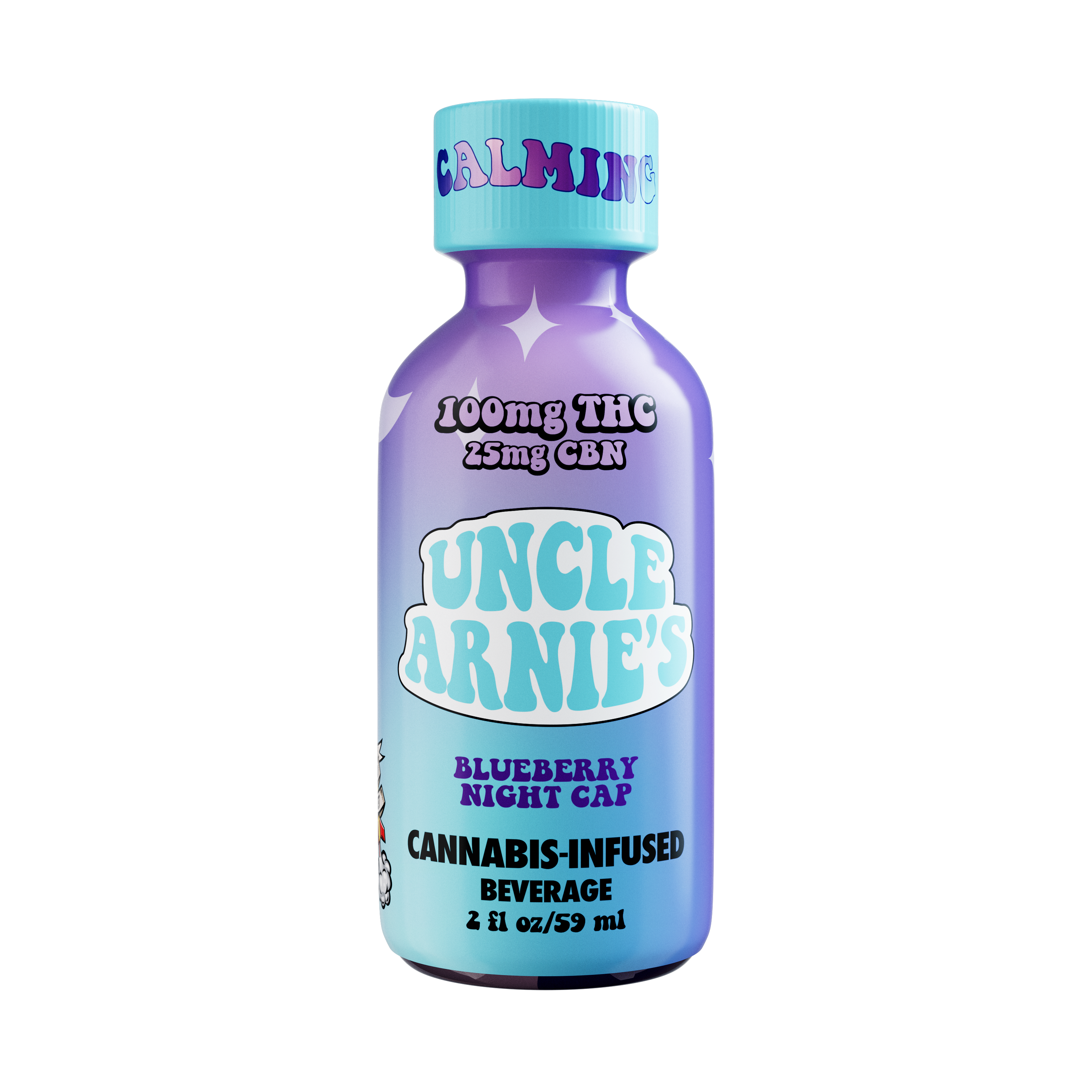 Photograph of product: Uncle Arnie's | Blueberry Night Cap Shot | 2oz | 20:1 TH-oui/CBN 100mg