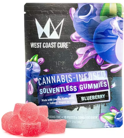 Photograph of product: Blueberry [I] - 100MG Hash Gummies 10PK