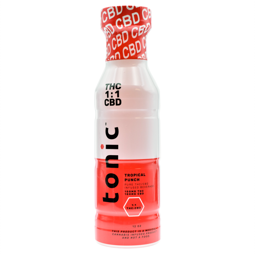 Photograph of product: Tropical Punch | 100mg TH-oui : 100mg CBD | 12oz Beverage | Tonic