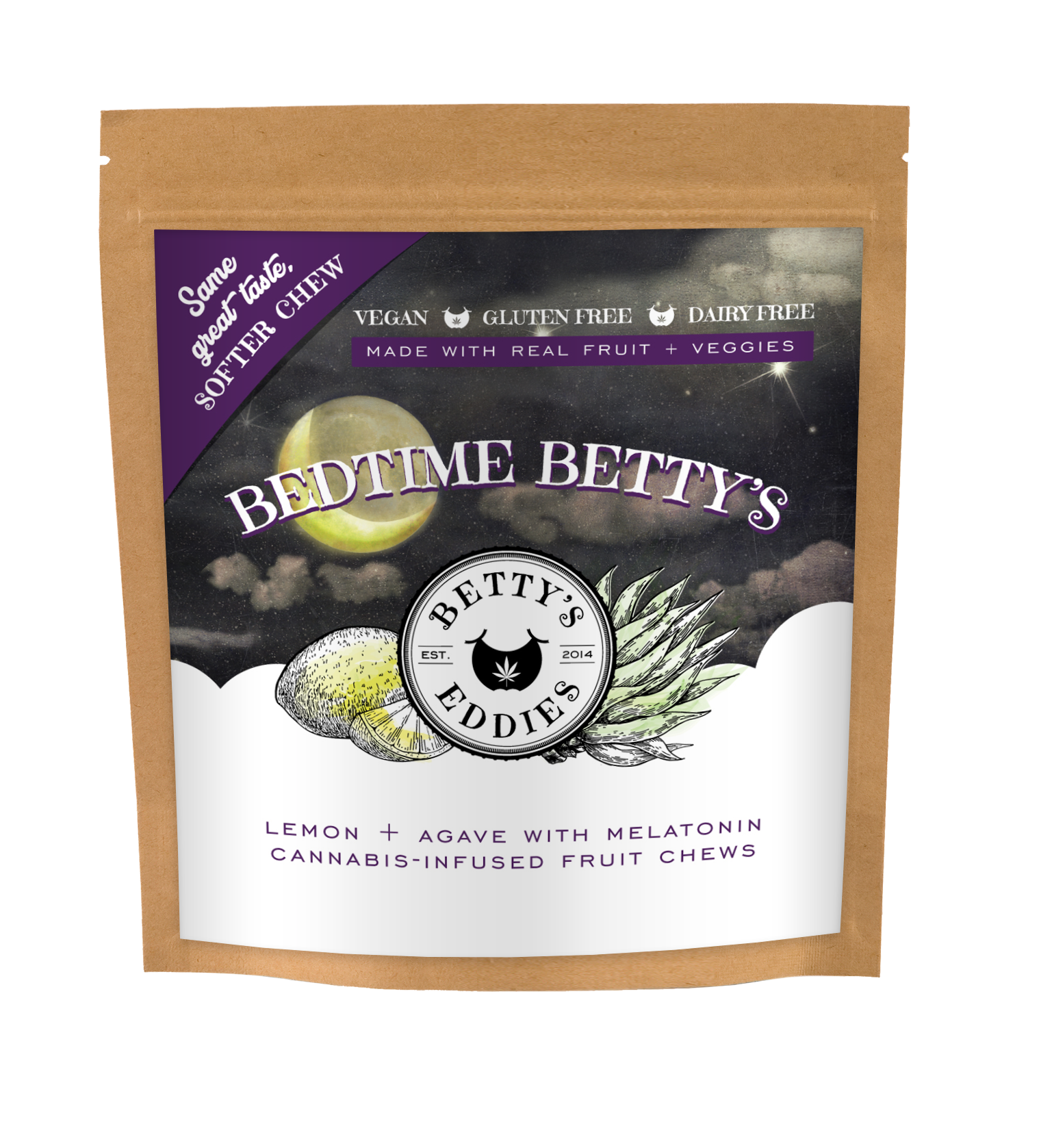 Photograph of product: Lemon Agave Melatonin 10mg (10ct) - Betty's Eddies Bedtime Betty's