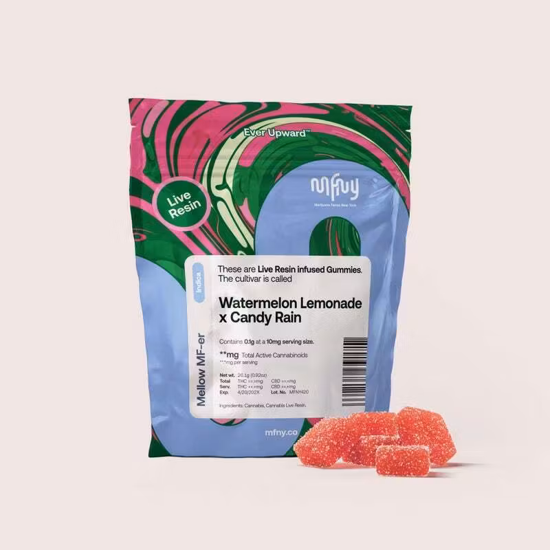 Photograph of product: MFNY | Watermelon Lemonade x Candy Rain | Live Resin | 100mg | 10ct