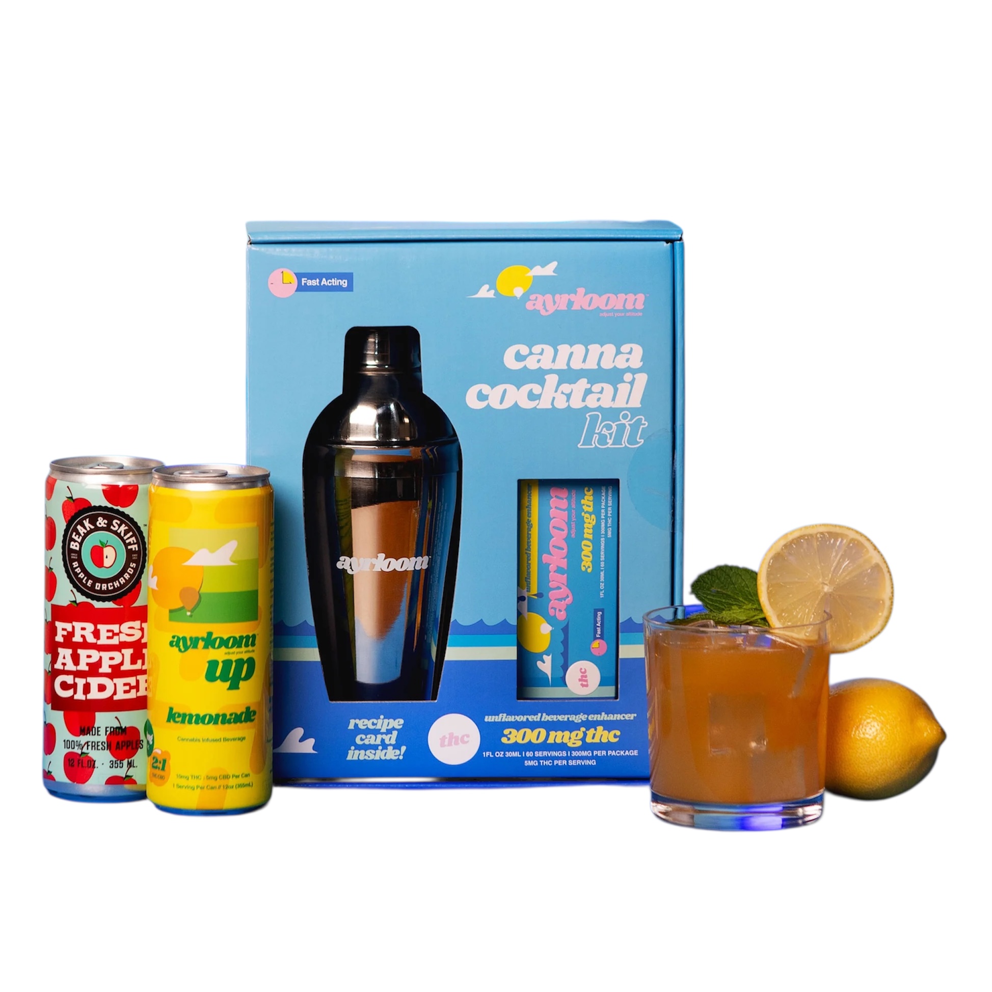Photograph of product: Ayrloom Unflavored Beverage Enhancer Canna Cocktail KIT 300MG