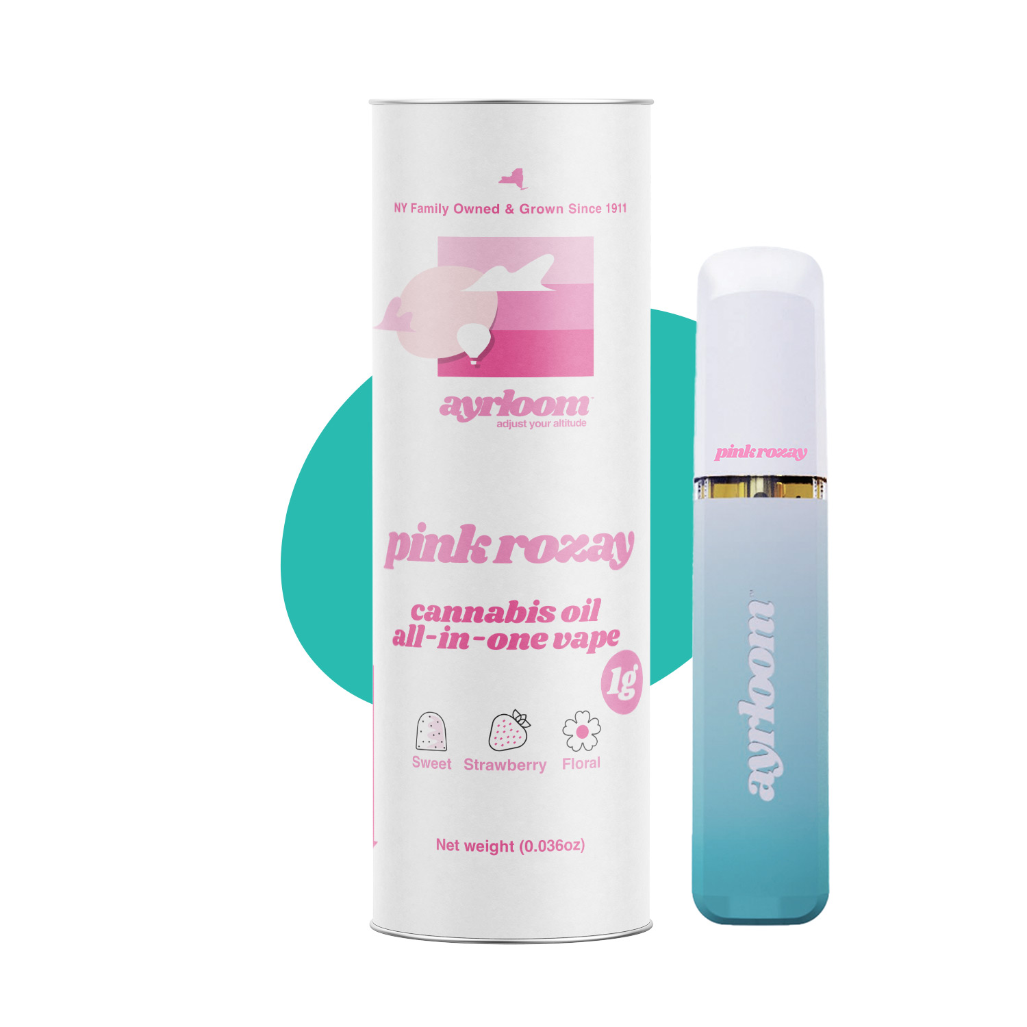 Photograph of Product: Ayrloom | Pink Rozay | AIO | 1g