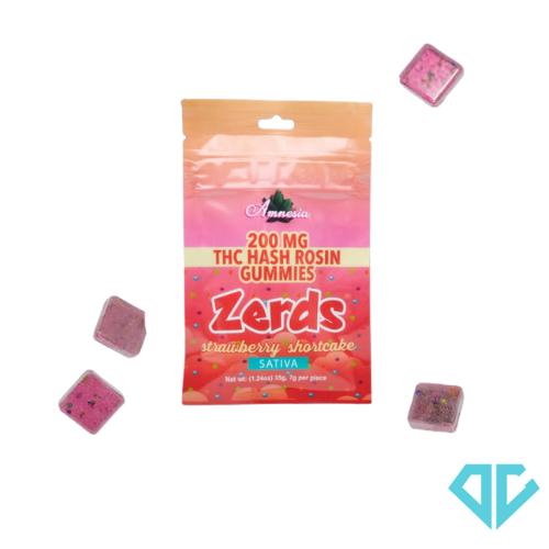 Photograph of product: Amnesia | Zerdz Pink Lemonade | au chocolat Rosin Gummies | 200mg