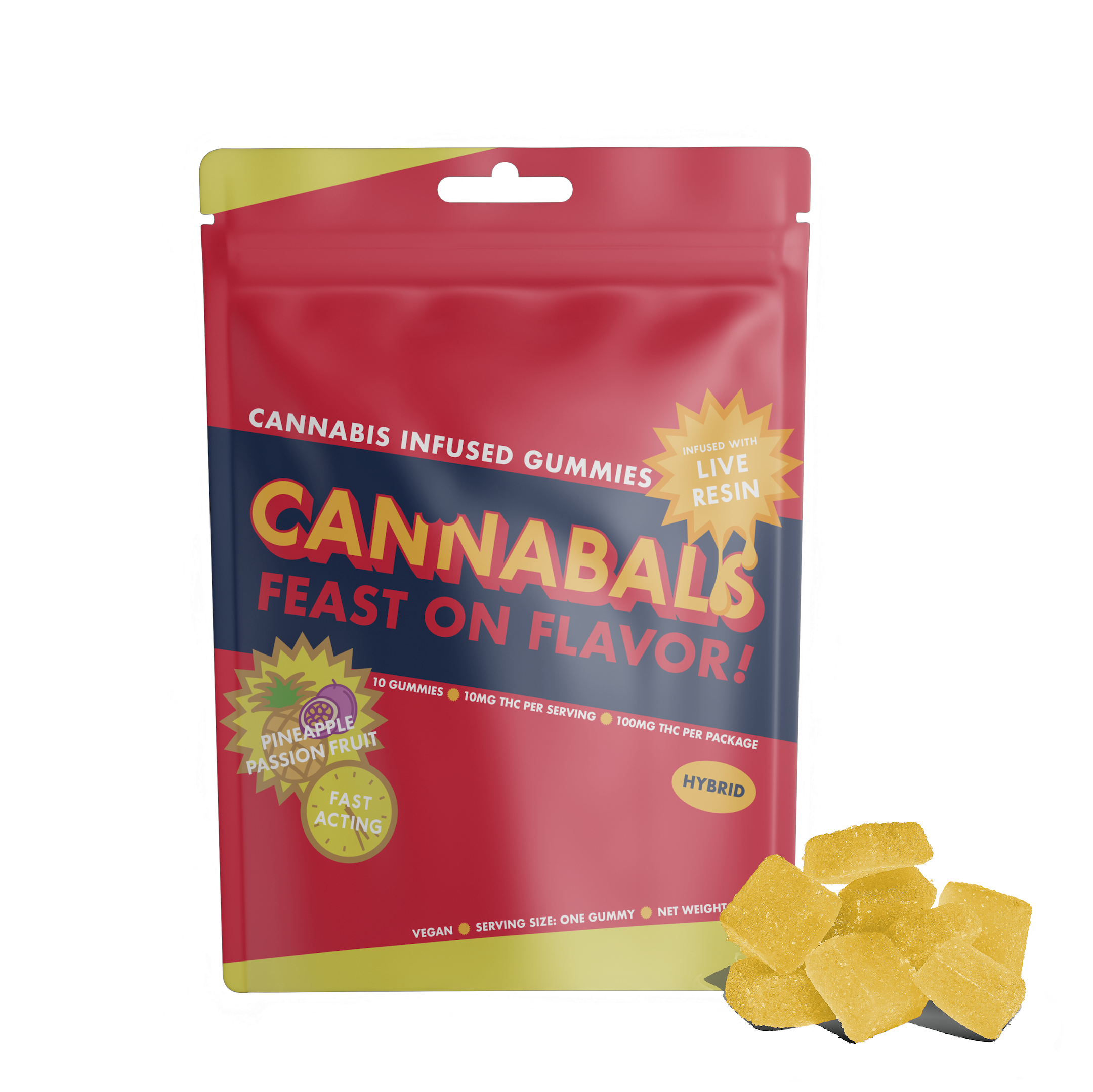 Photograph of product: Cannabals  | Gummy | Pineapple Passionfruit | 10 Pack | Hybrid