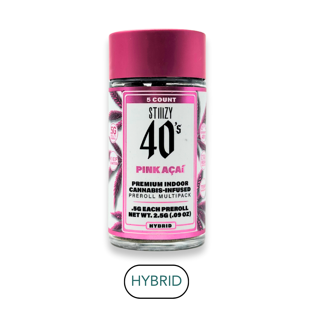 Photograph of product: 40s - Pink Acai H - Infused Preroll Pack - 5pk - 2.5g