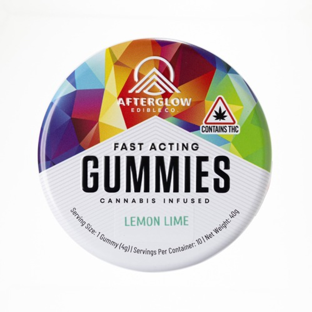 Photograph of product: Afterglow - Lemon Lime Fast Acting Nano Gummies - 100mg