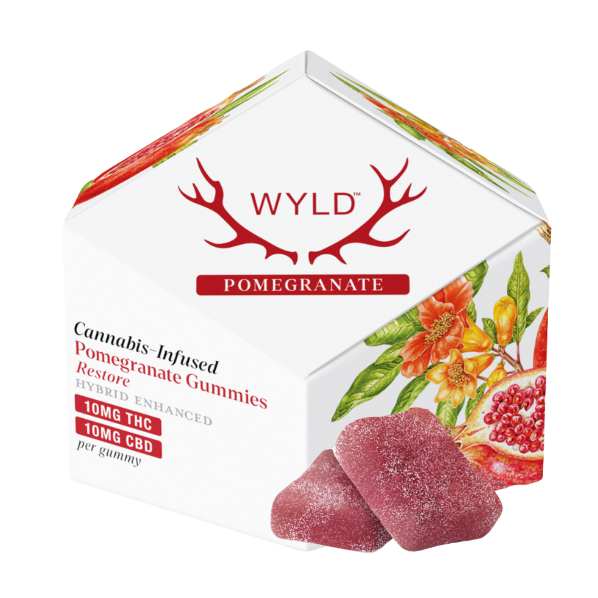 Photograph of product: 10mg 1:1 Pomegranate Hybrid Gummies 10pk (w/ CBD)