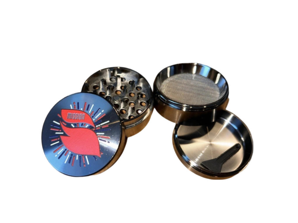 Photograph of product: Grinder - Mission - Flame Logo - Bears Colors