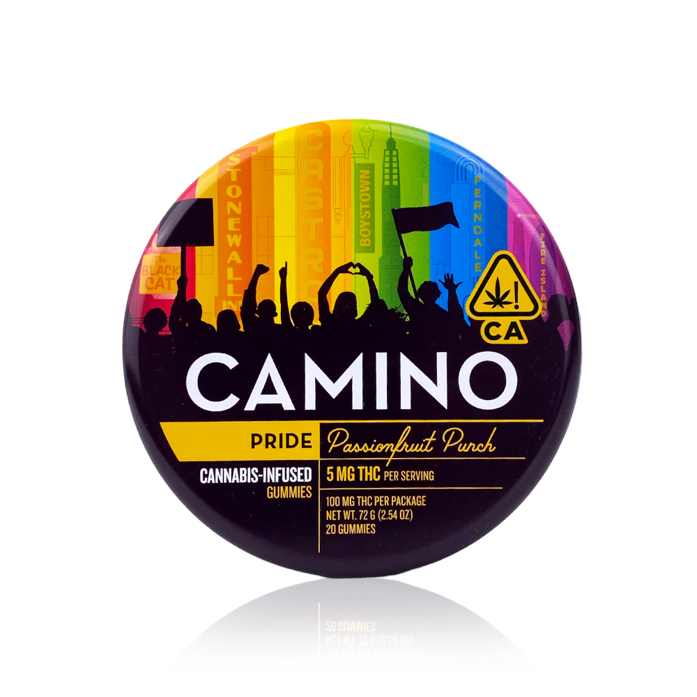 Photograph of product: Kiva Confections | Camino Passionfruit Punch 'Pride' Gummies | 100mg