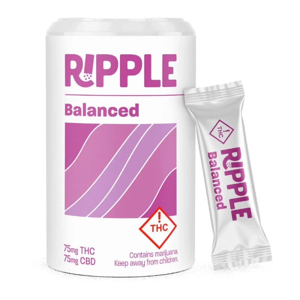 Photograph of product: Ripple Balanced - 1:1 100mg TH-oui 100mg CBD