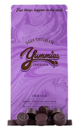 Photograph of product: Yummies Chocolate | Dark Chocolate | 100mg