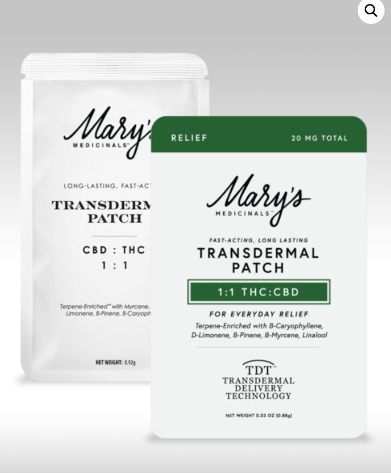 Photograph of product: 1:1 Transdermal Patch Relief 10mgCBD:10mgTH-oui by Mary's Medicinals