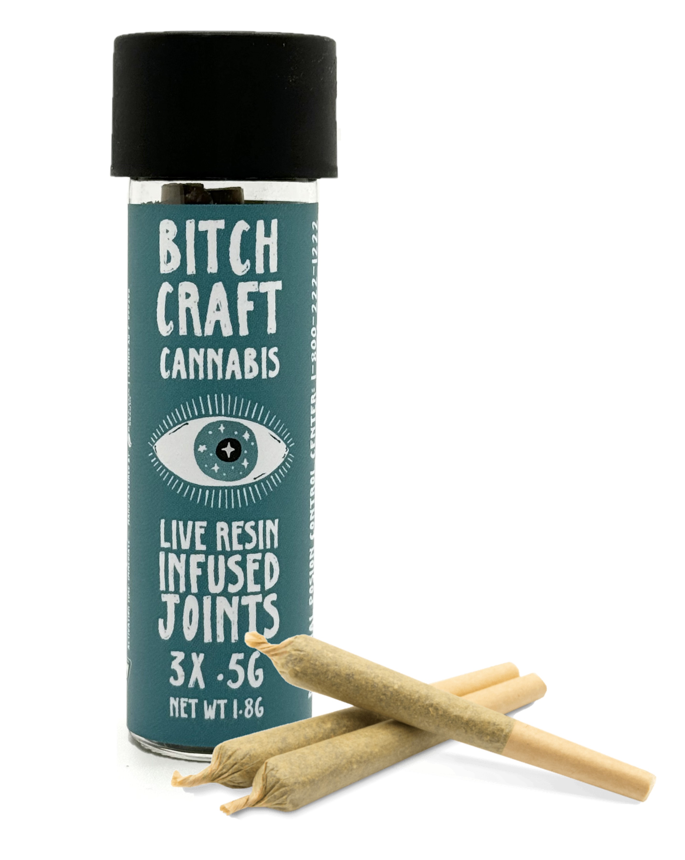 Photograph of product: Bitch Craft Proud Mary 3pk Live Resin Infused Prerolls Rec