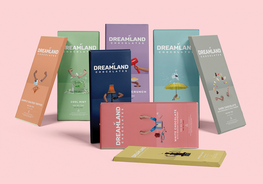 Photograph of product: Dreamland | Dark Chocolate Raspberry Bar 100mg