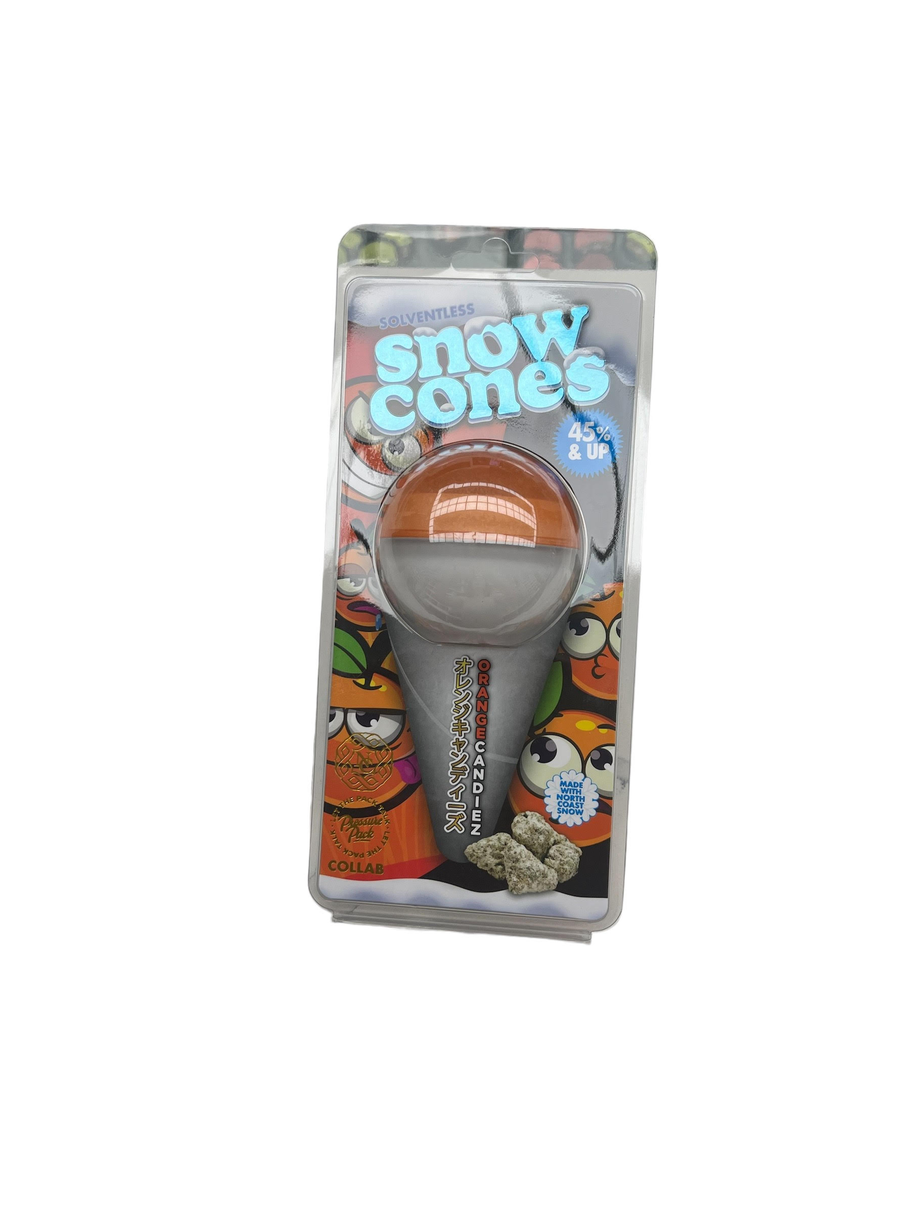 Photograph of product: North Coast x Pressure Pack - Orange Candiez - - Solventless Snow Cone - 3.5g