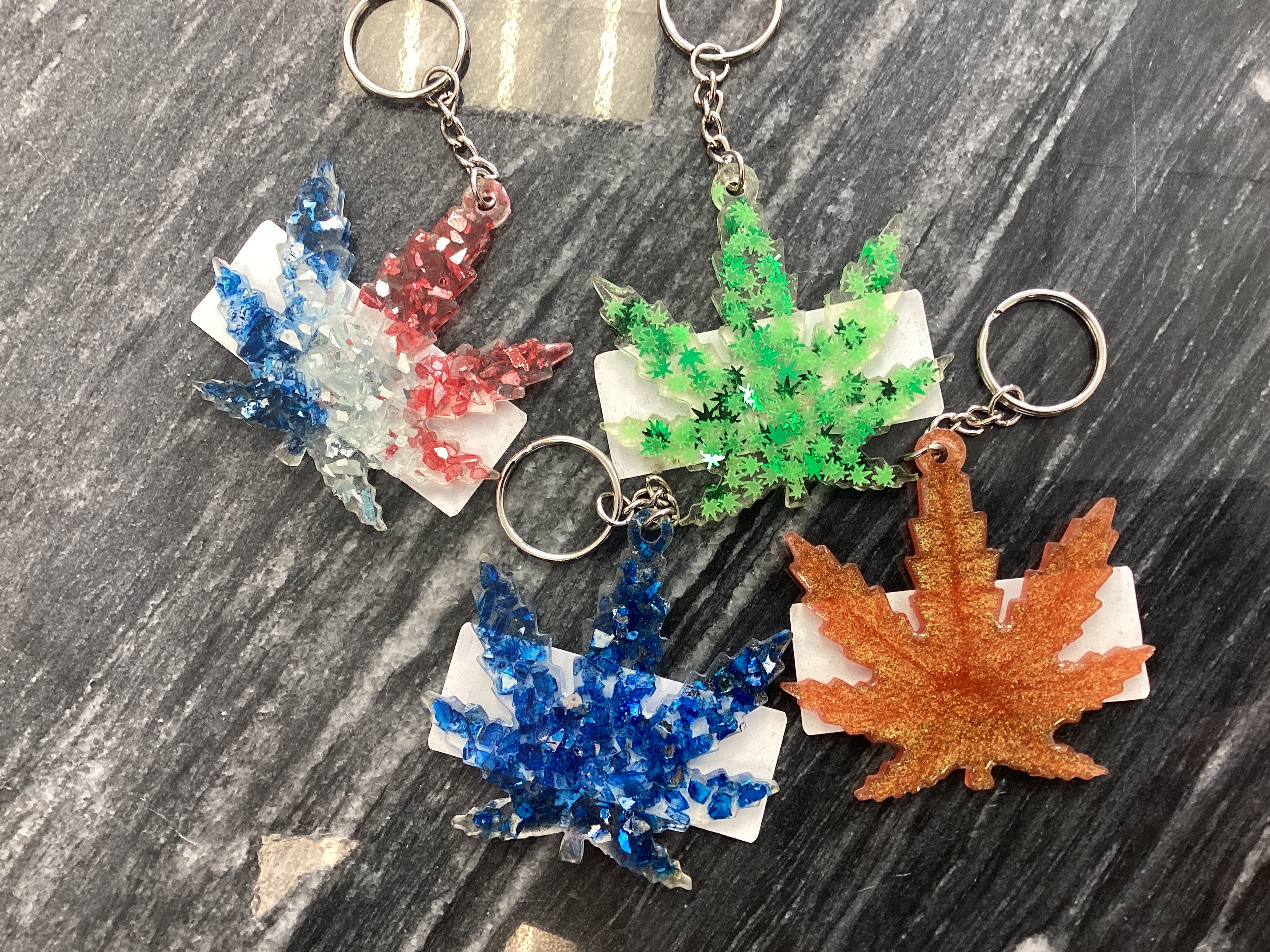 Photograph of product: Pot Leaf Key Chains